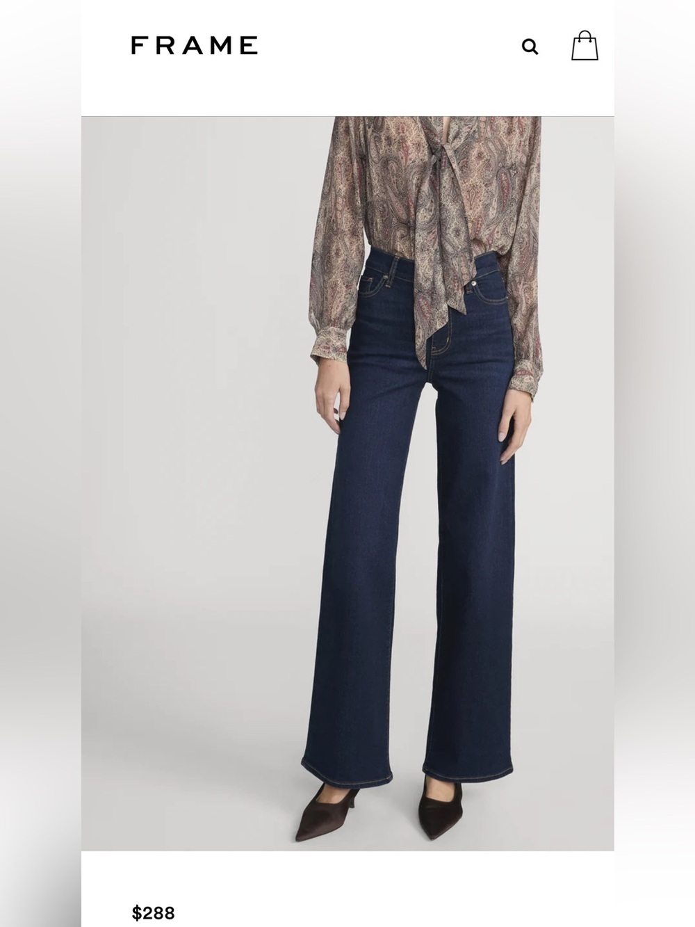 FRAME Dark Indigo Denim Palazzo Jeans